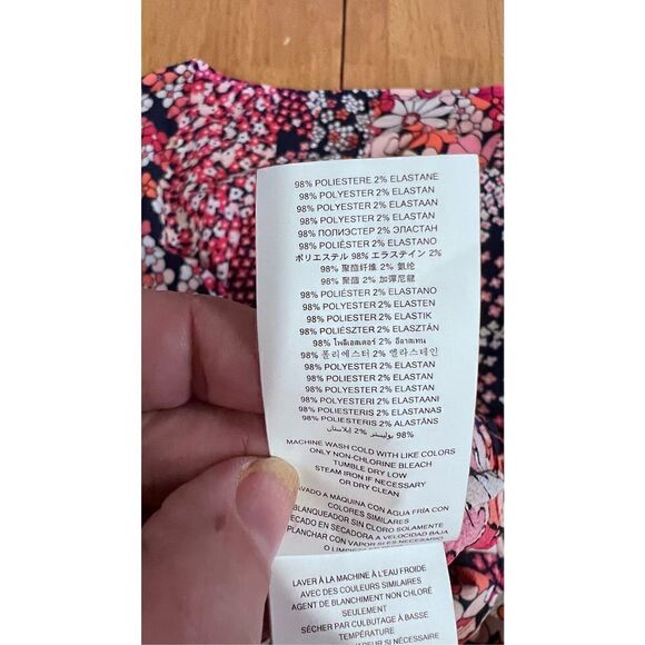 MICHAEL KORS FLORAL SPLIT SLEEVE TOP WOMENS SIZE L - Picture 11 of 11